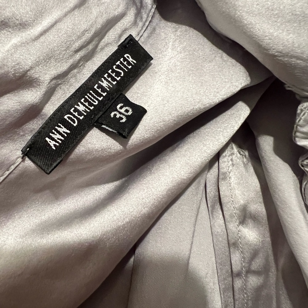 Ann Demeulemeester Silk Satin Tied Button Down Casual Relaxed Shirt Midi Dress - Picture 10 of 10
